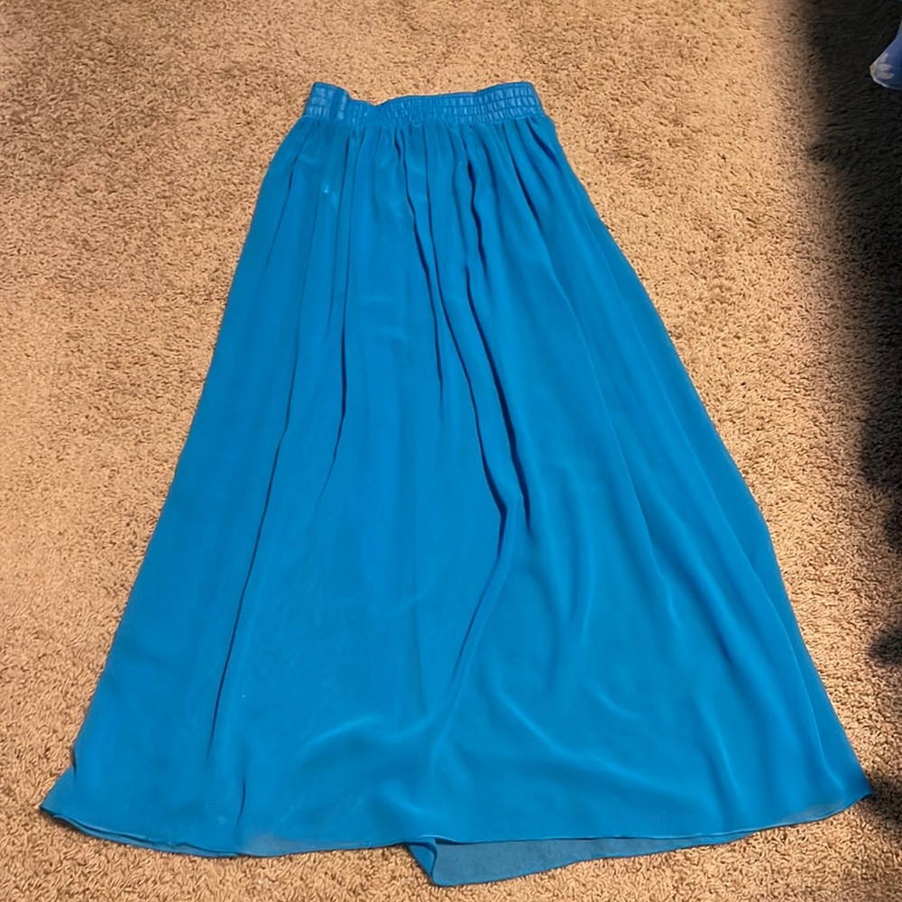 American Apparel chiffon maxi skirt in blue